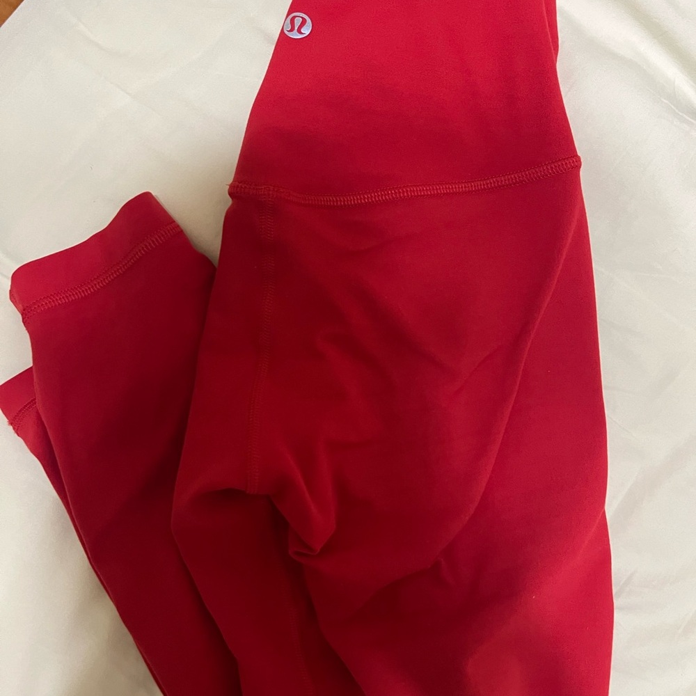 lululemon athletica dark red leggings size 0 25"